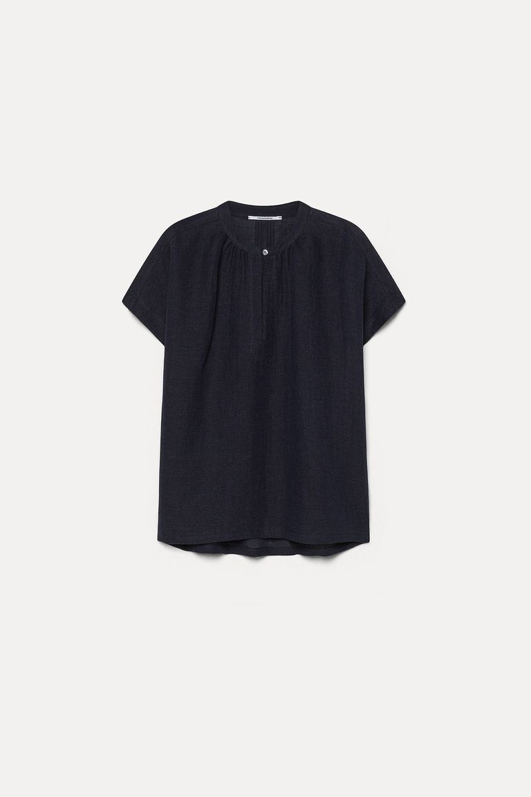 Linen and cotton gauze top