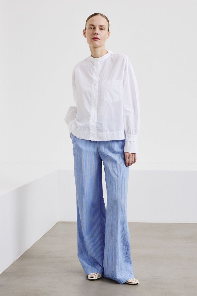 Chemise en popeline de coton blanc optique