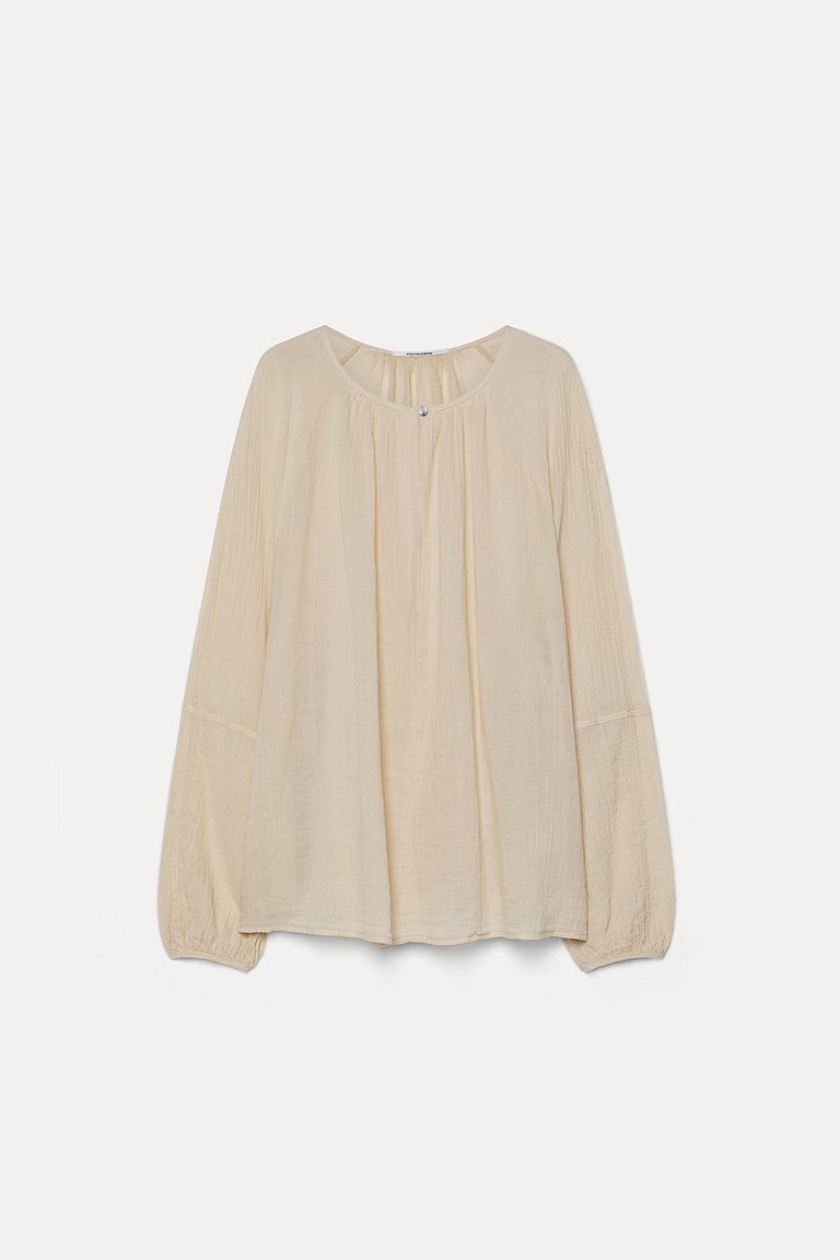 Organic cotton crêpe gauze blouse