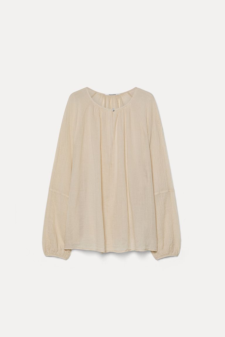 Organic cotton crêpe gauze blouse rope
