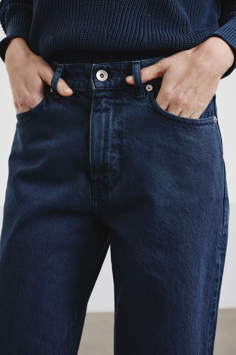 Straight-fit cotton drill trousers