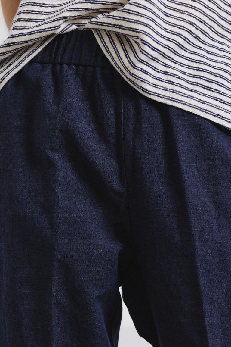 Cotton and linen twill jogging trousers