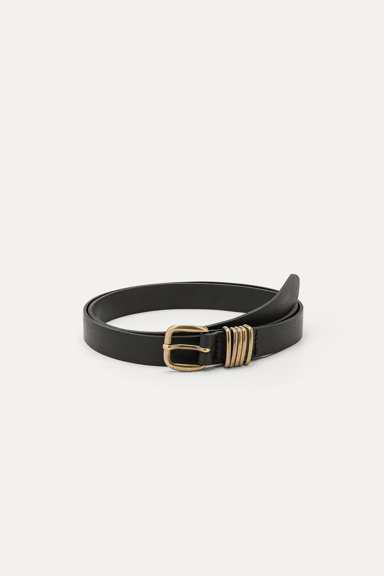 Calfskin leather belt
