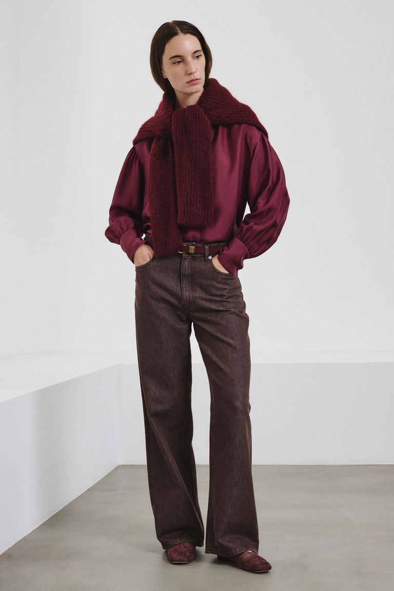 Relaxed-fit 5-pocket trousers in washed cotton-lyocell bull