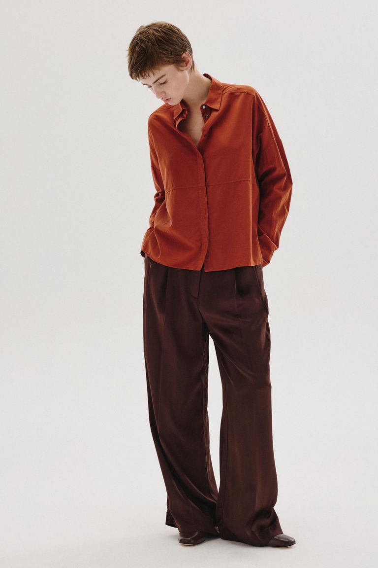 Camicia in habutai di seta e cotone cotto