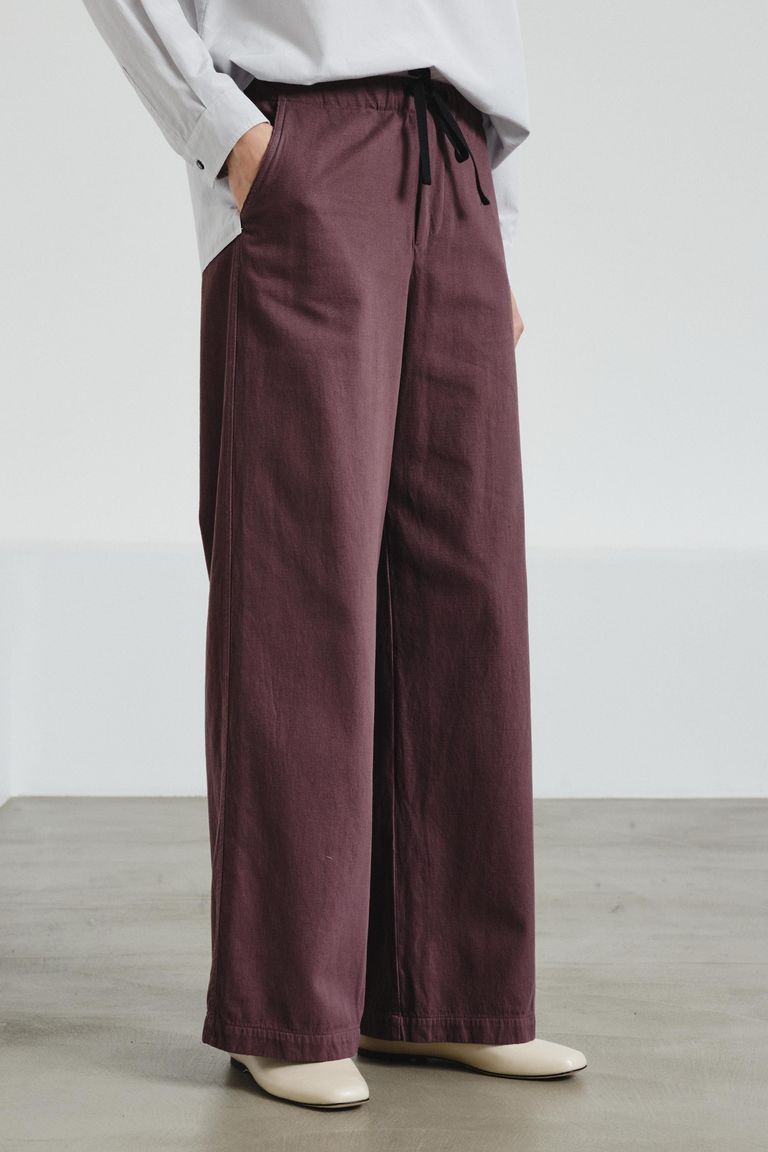 Wide-leg trousers in brushed drill