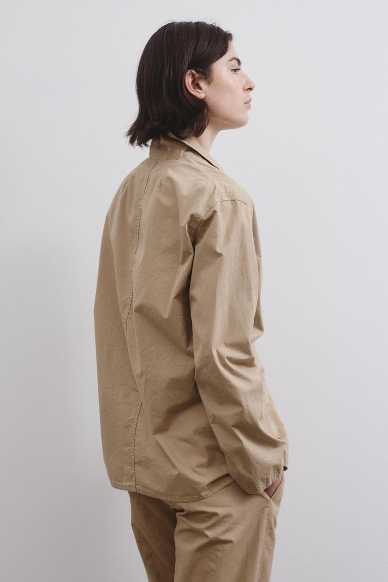 Veste en sergé de coton. sable