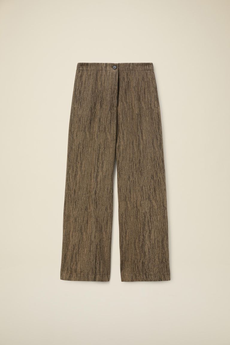 Pantalone iconico in micro armatura jacquard