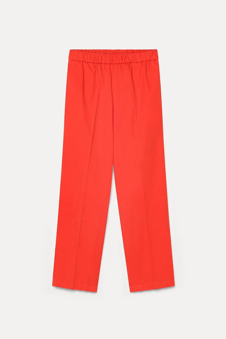 Jogging trousers in cotton gabardine poppy
