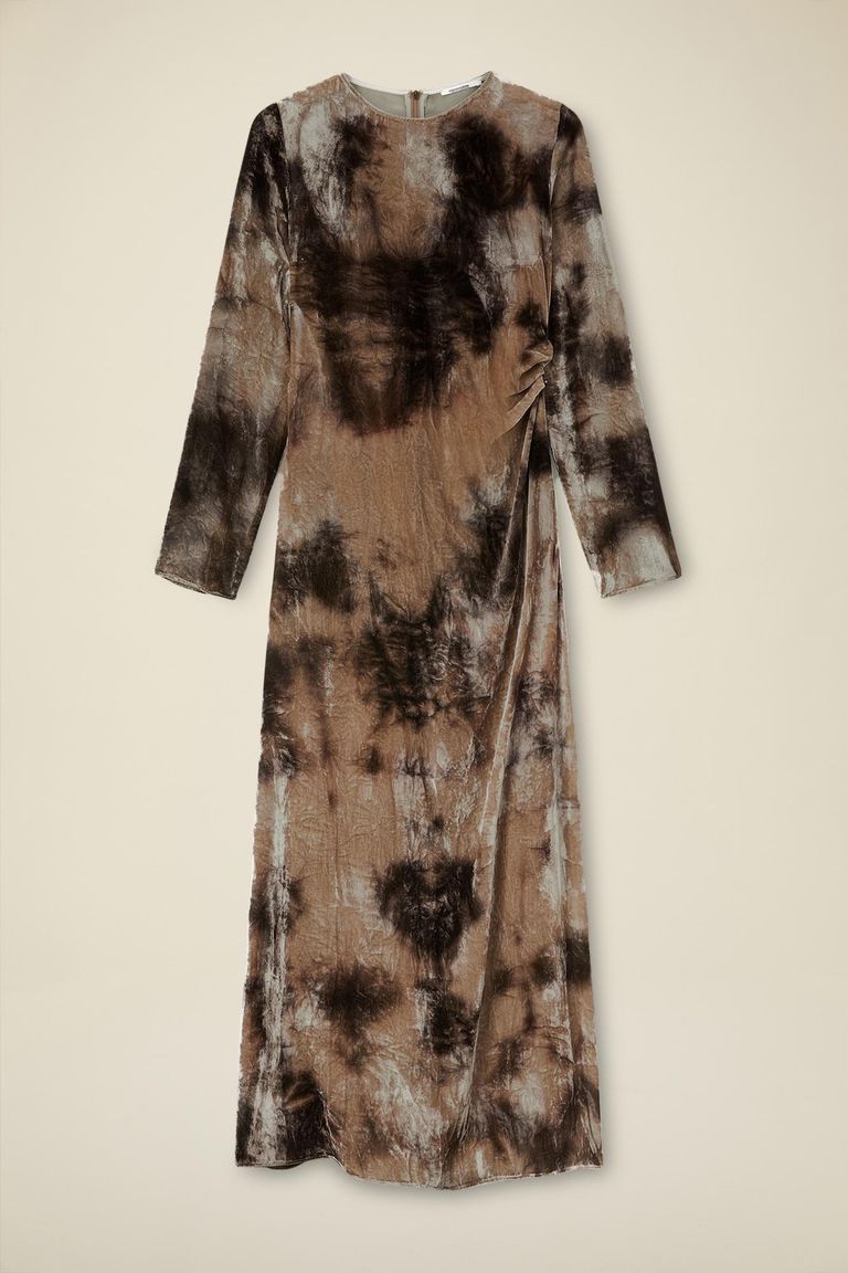 Abito in velluto liscio con maltintura