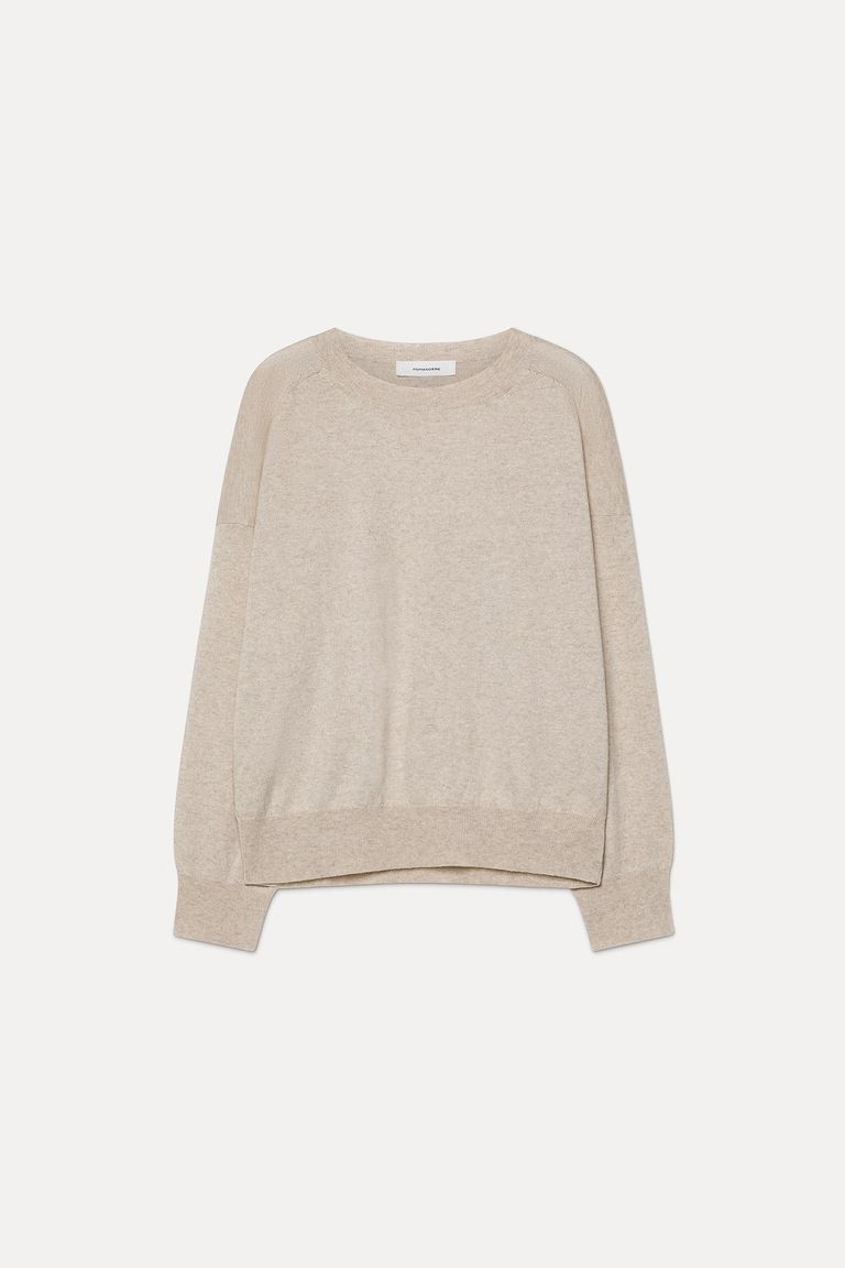 Cotton and cashmere crew neck sweater