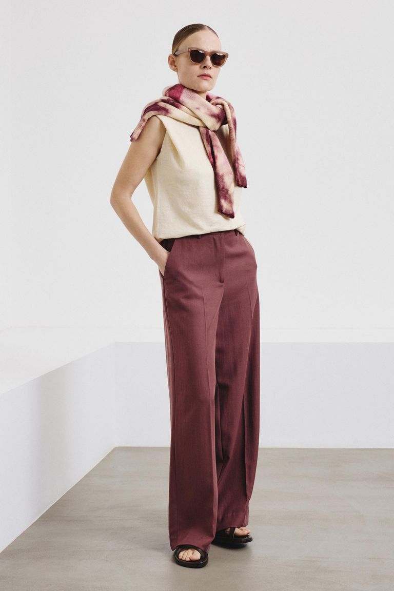 Linen and cotton jersey top