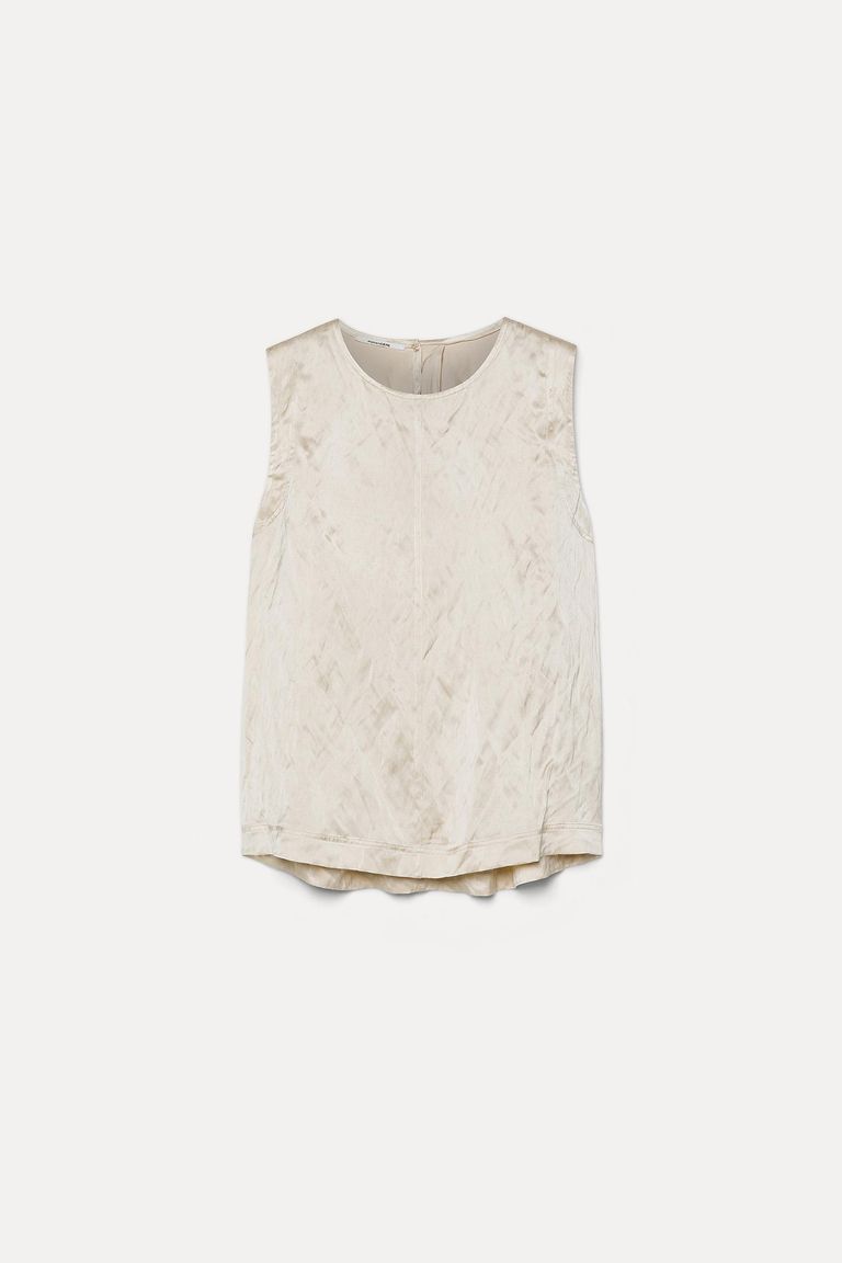 Top in raso di viscosa crinkled