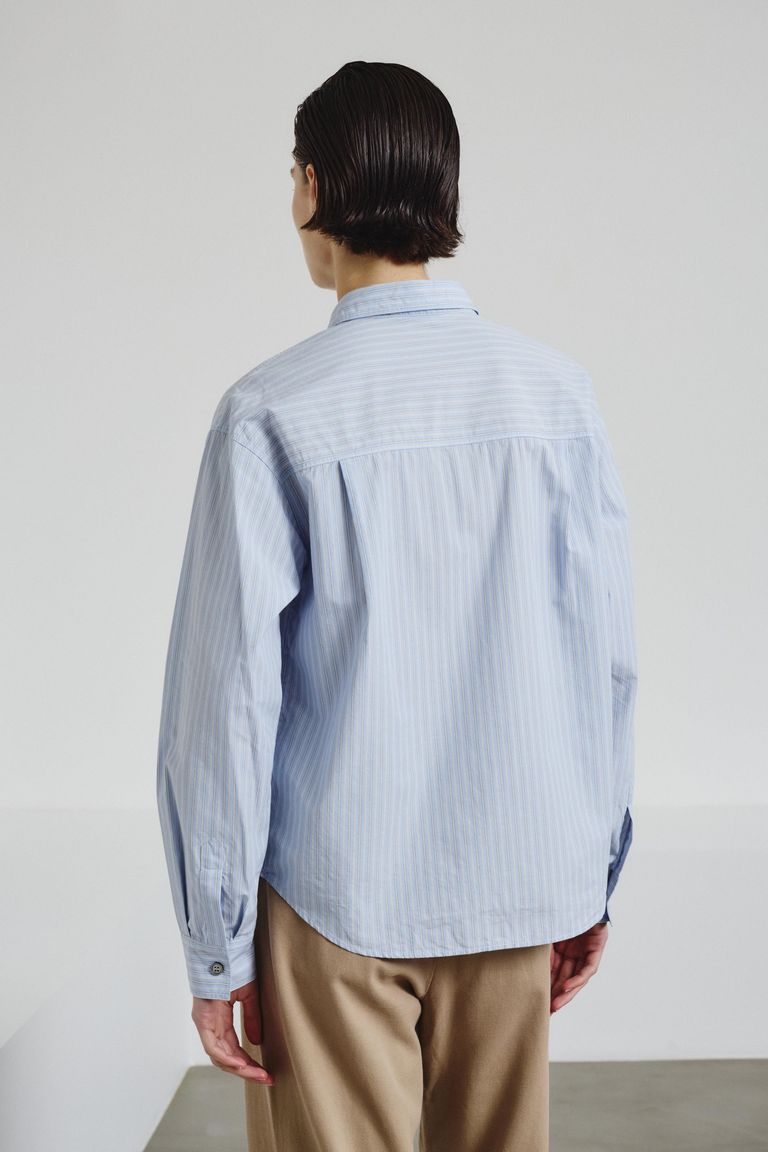 Striped poplin shirt