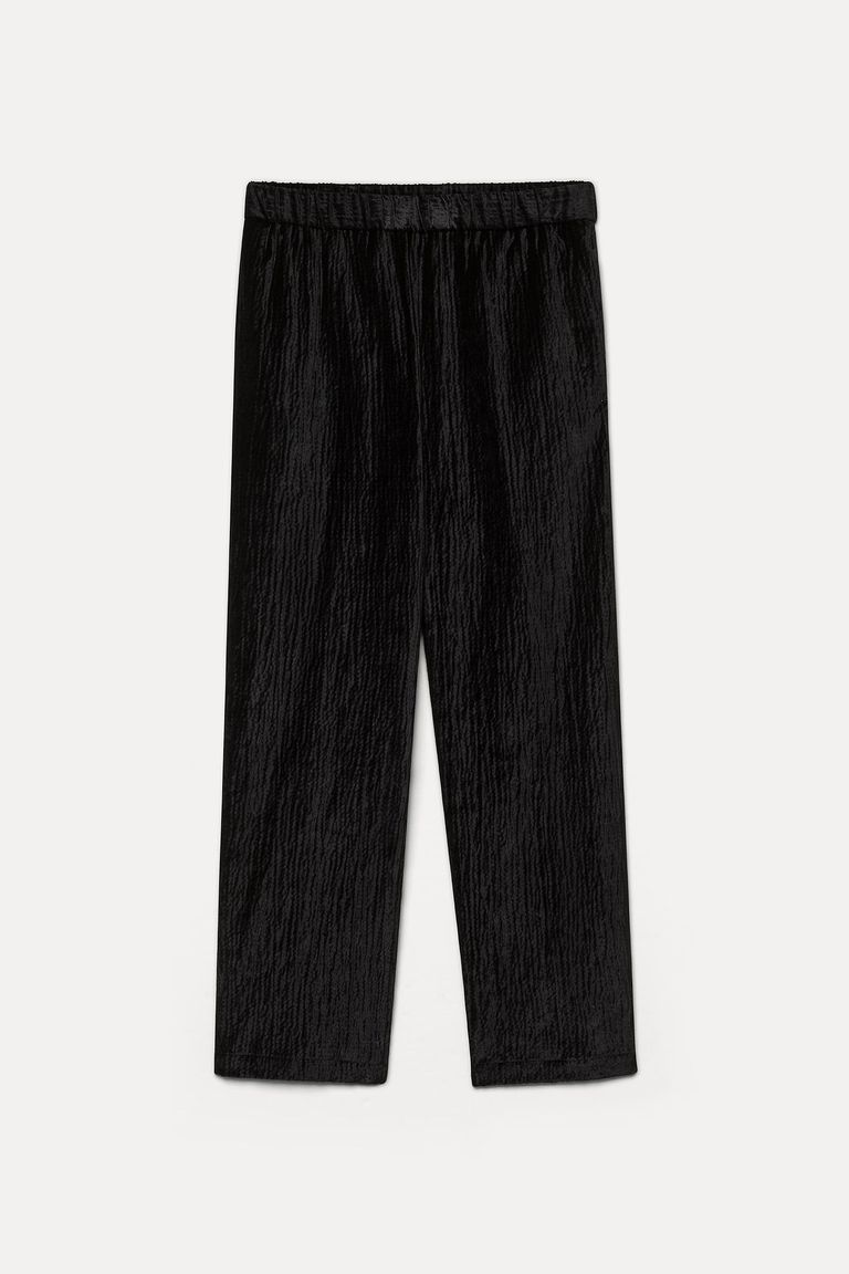 Trousers in hammered velvet