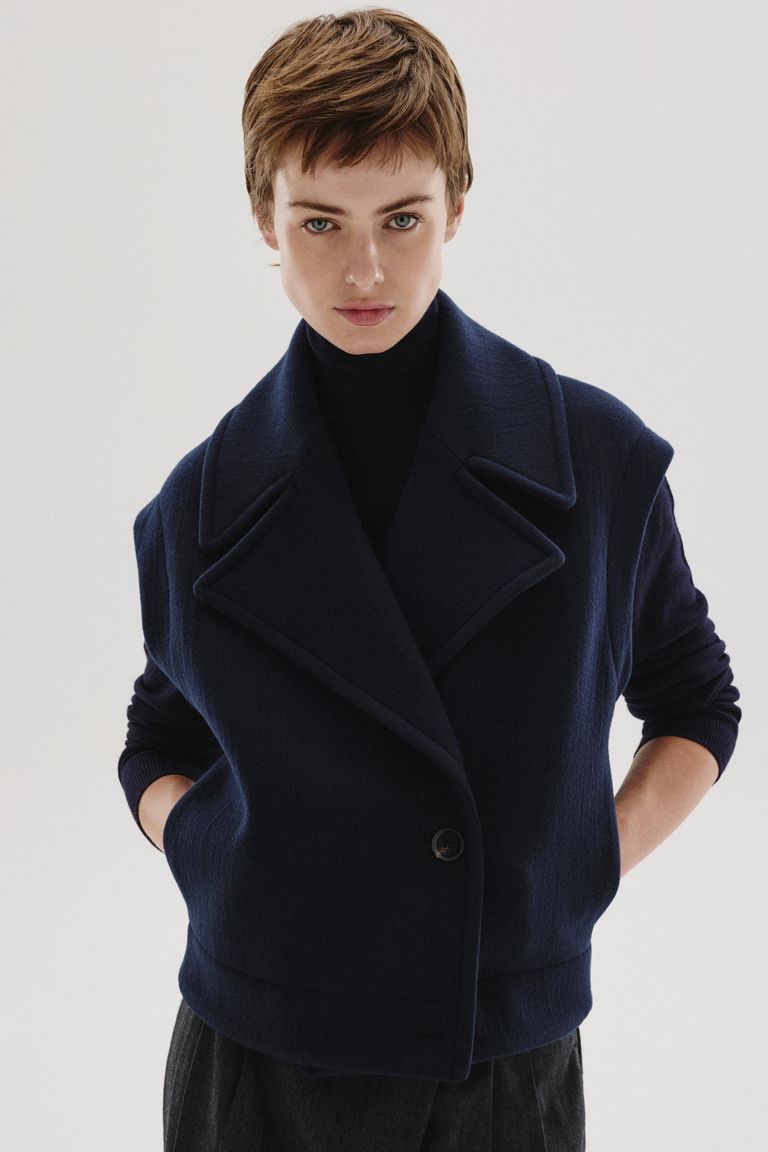 Wool and cashmere cloth vest dark blue