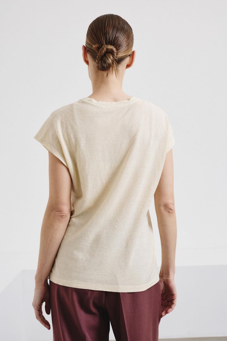 Linen and cotton jersey top