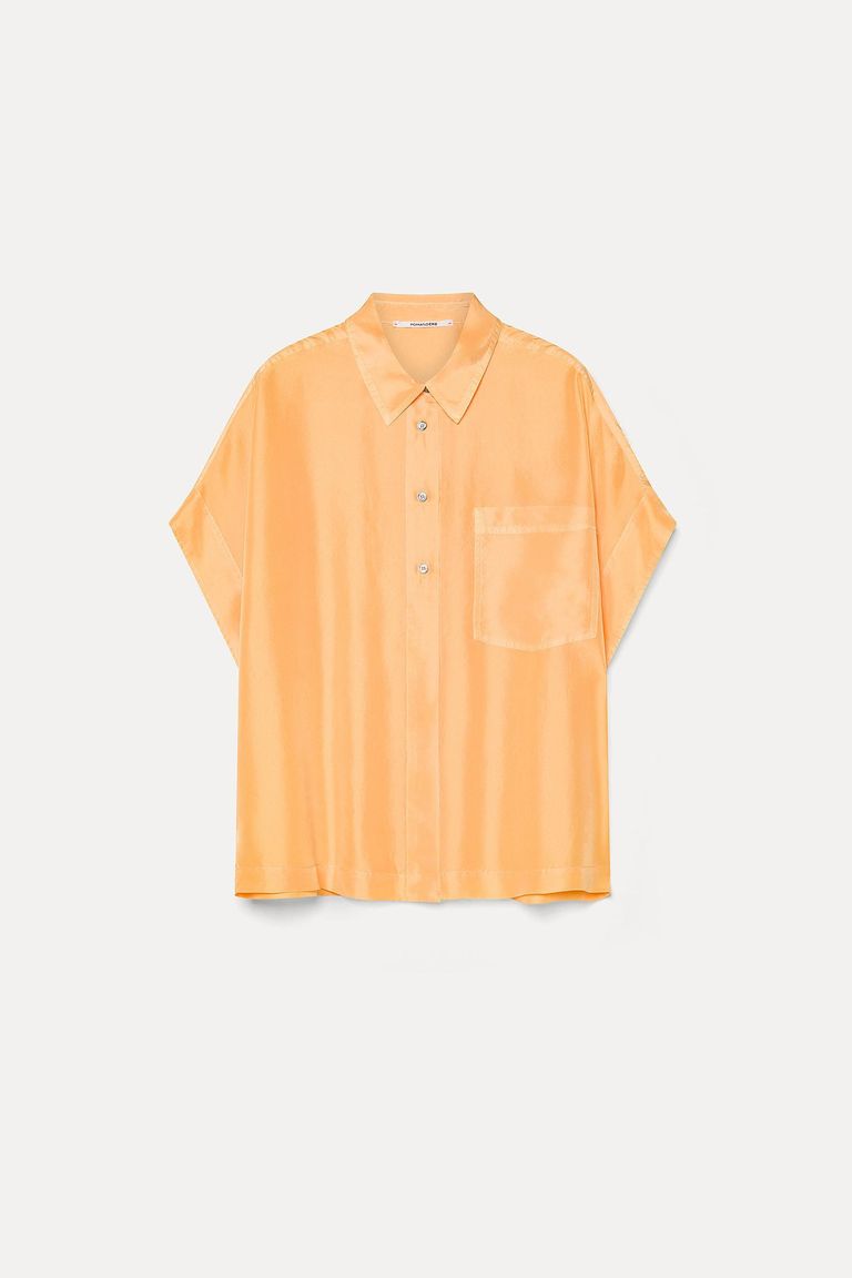 Camicia a maniche corte in habutai di seta