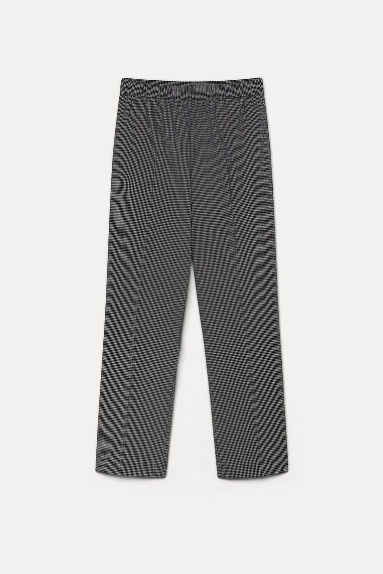 Cotton micro-gingham jogging trousers