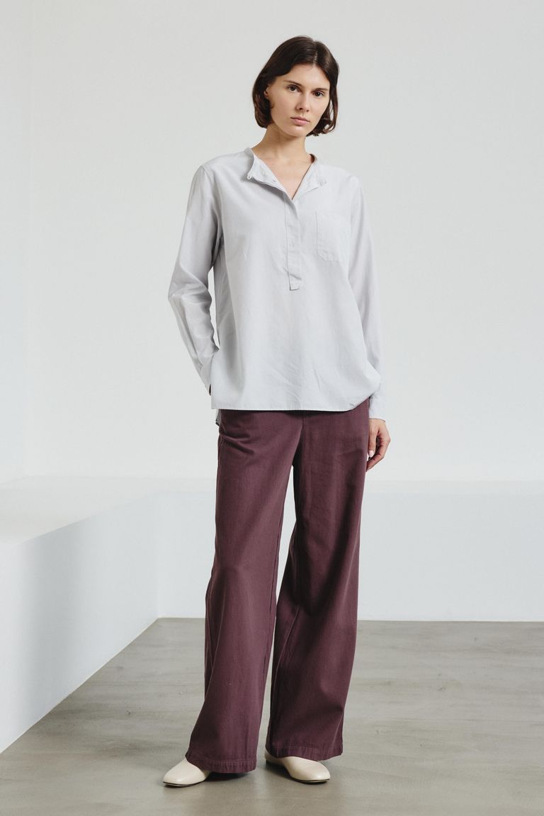 Wide-leg trousers in brushed drill