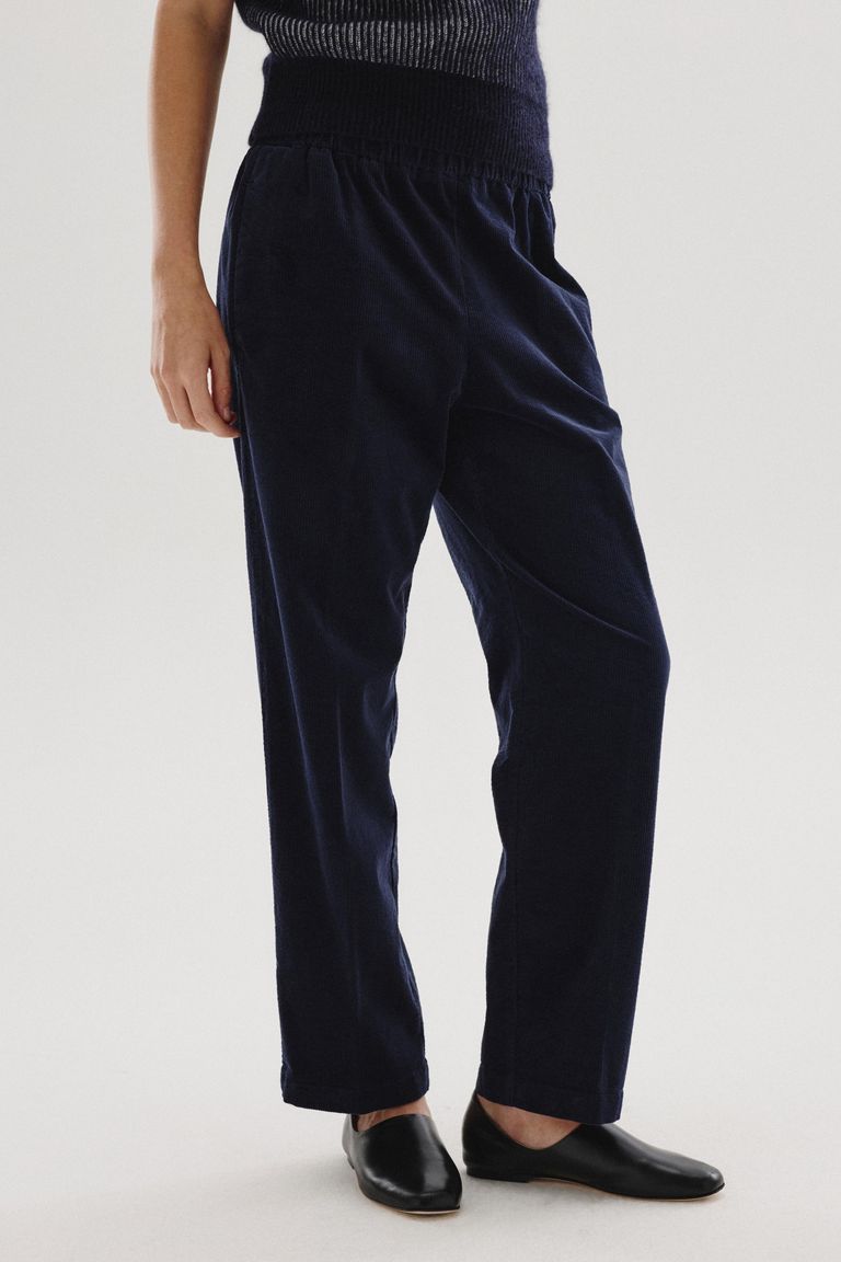 Pantalon de jogging en velours côtelé bleu foncé