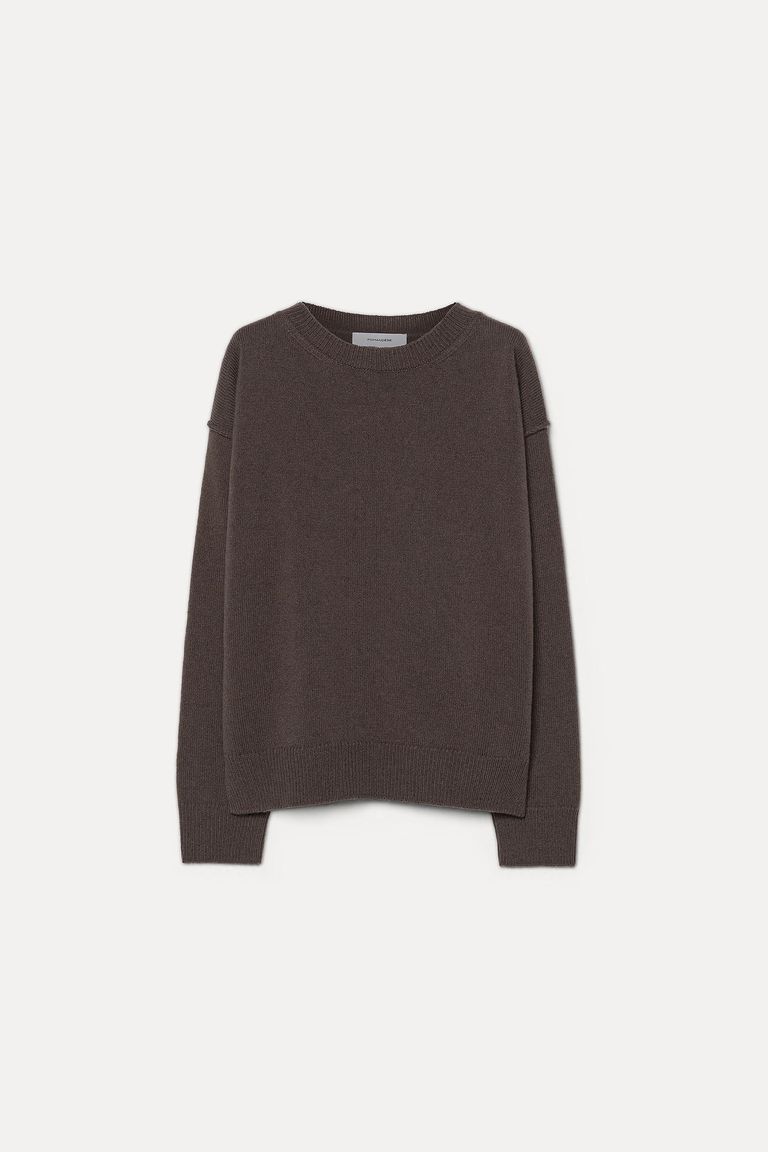 Girocollo in maglia rasata di lana e cashmere