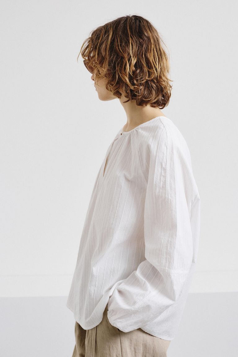 Jacquard cotton blouse