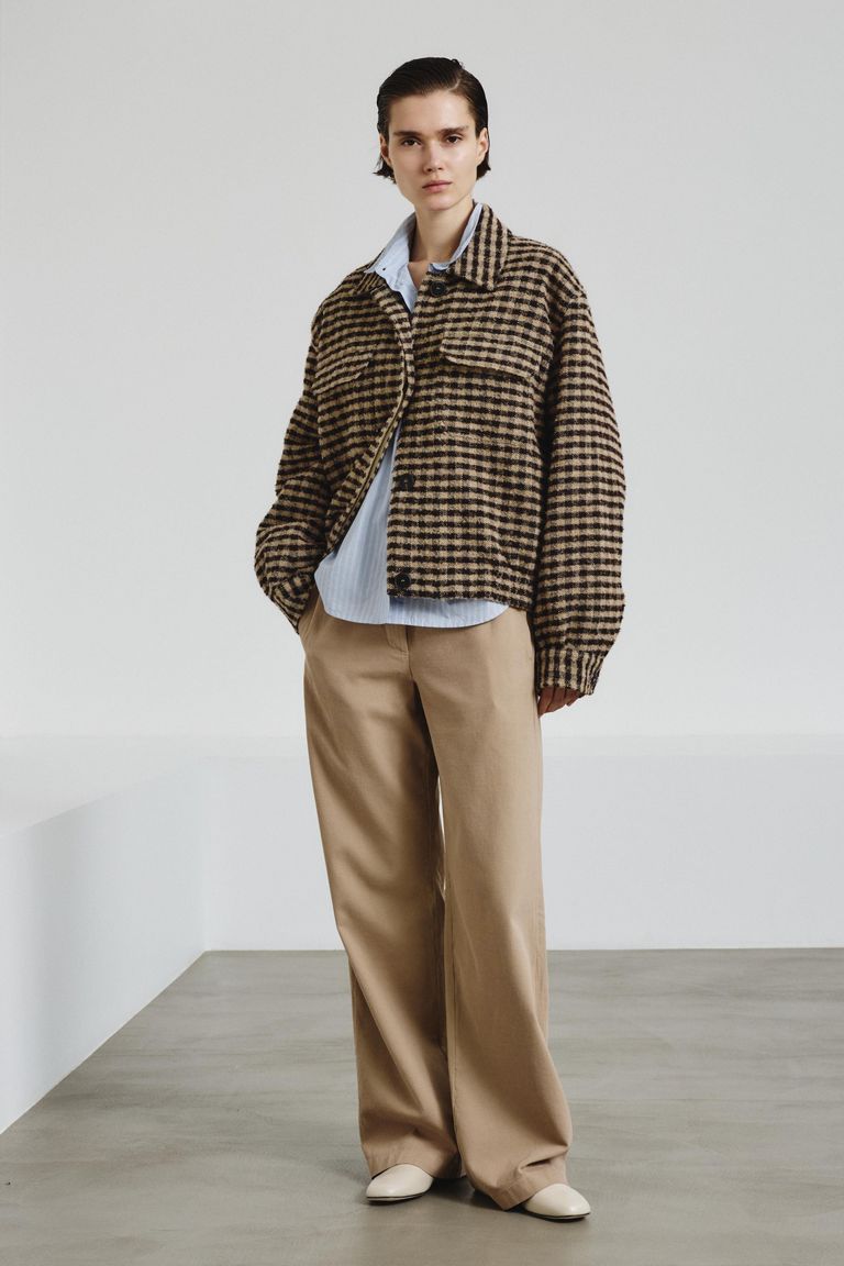 Striped poplin shirt