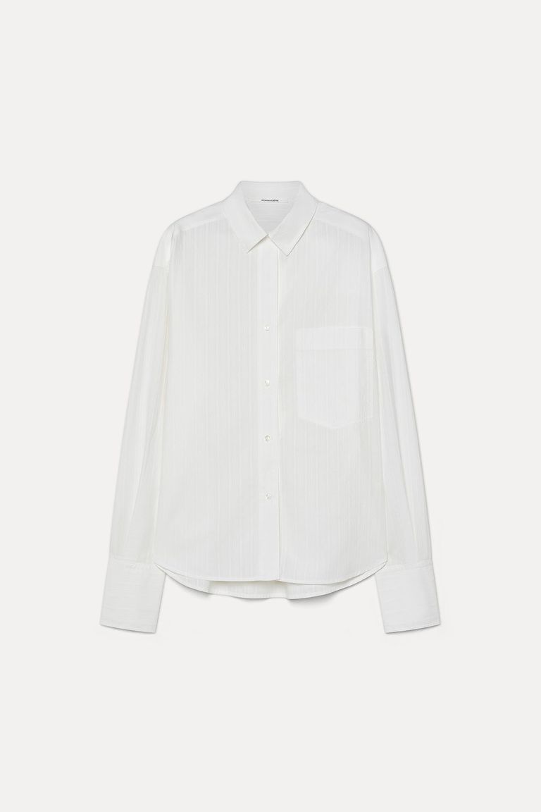 Tone-on-tone striped jacquard cotton shirt