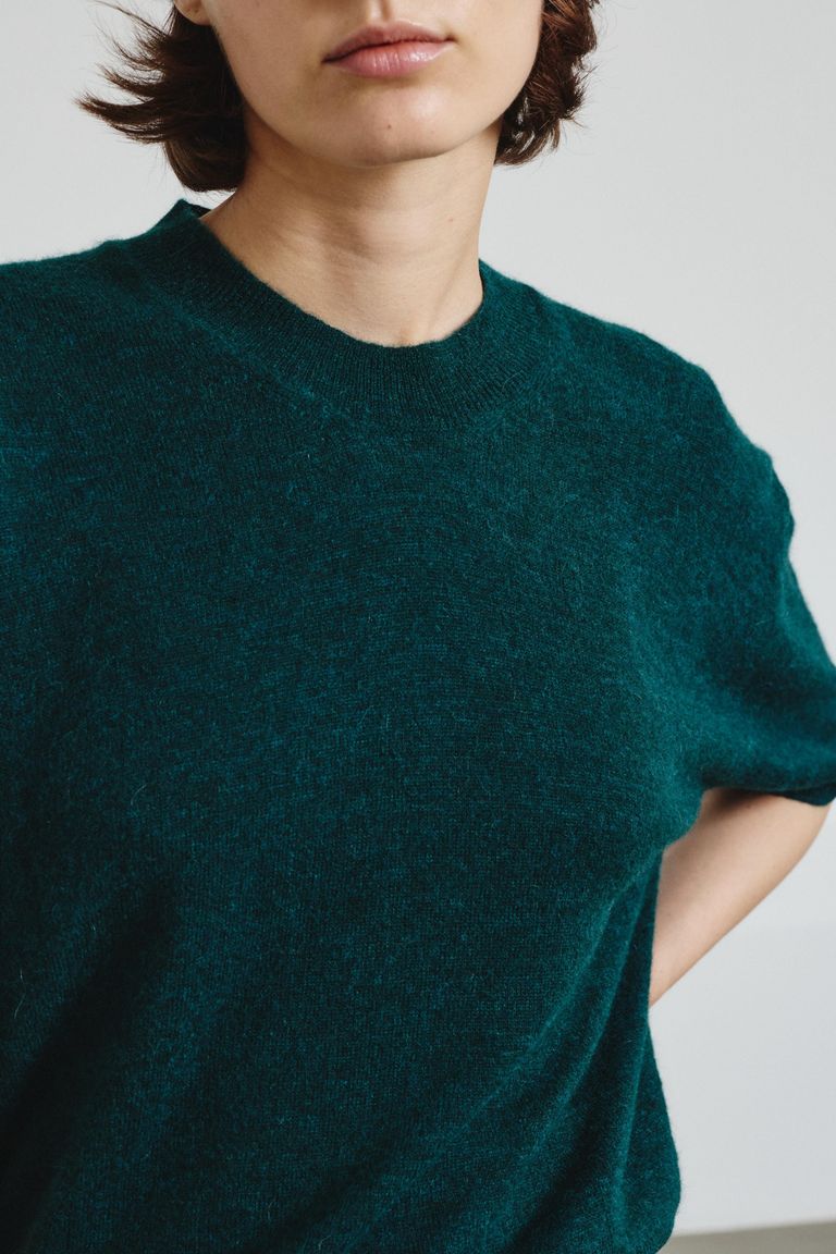 Fine-knit t-shirt in alpaca