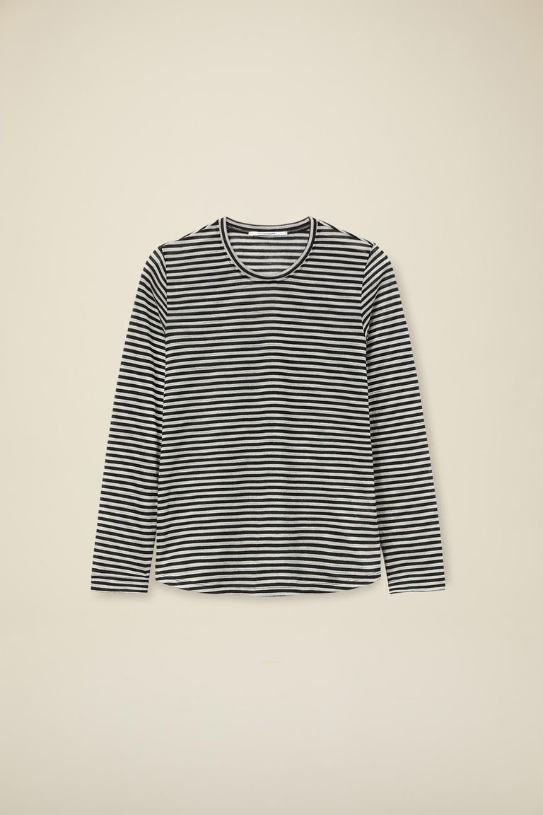 Long-sleeved striped jersey t-shirt