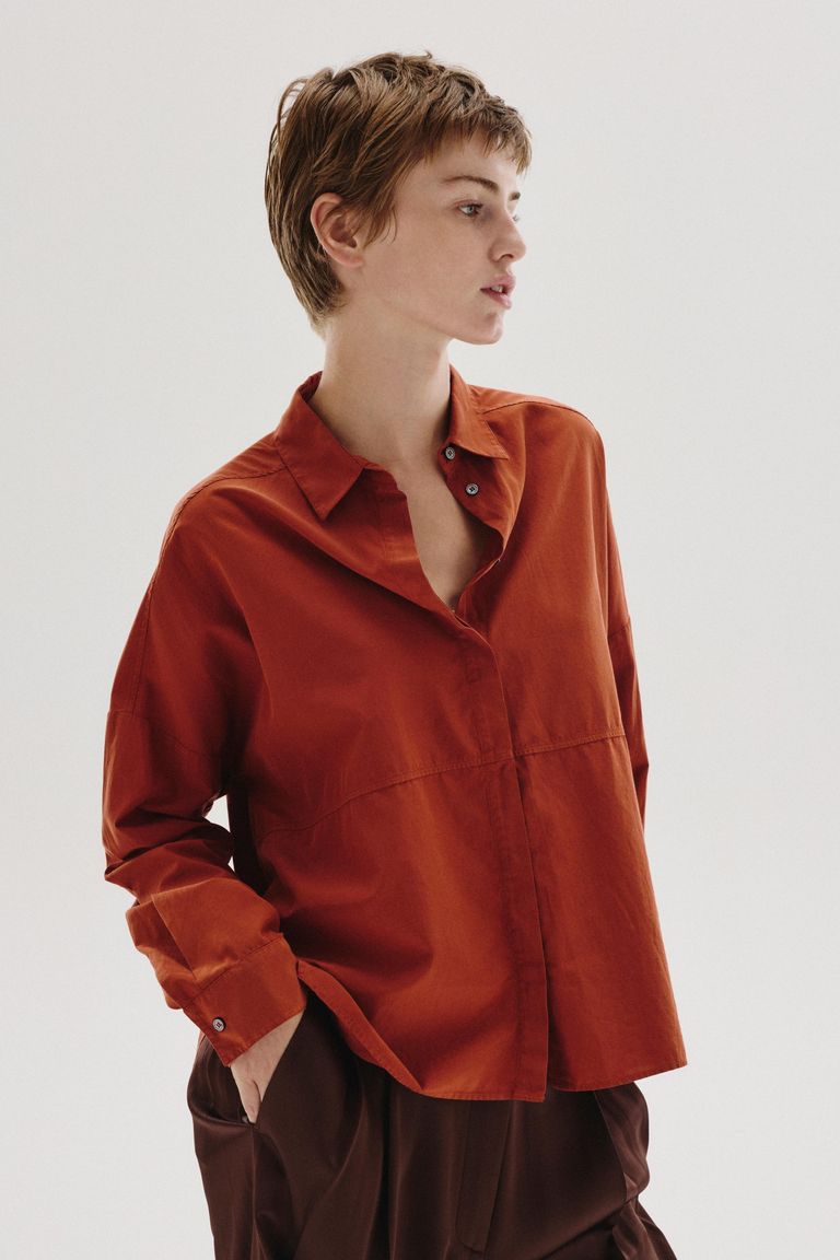 Camicia in habutai di seta e cotone cotto