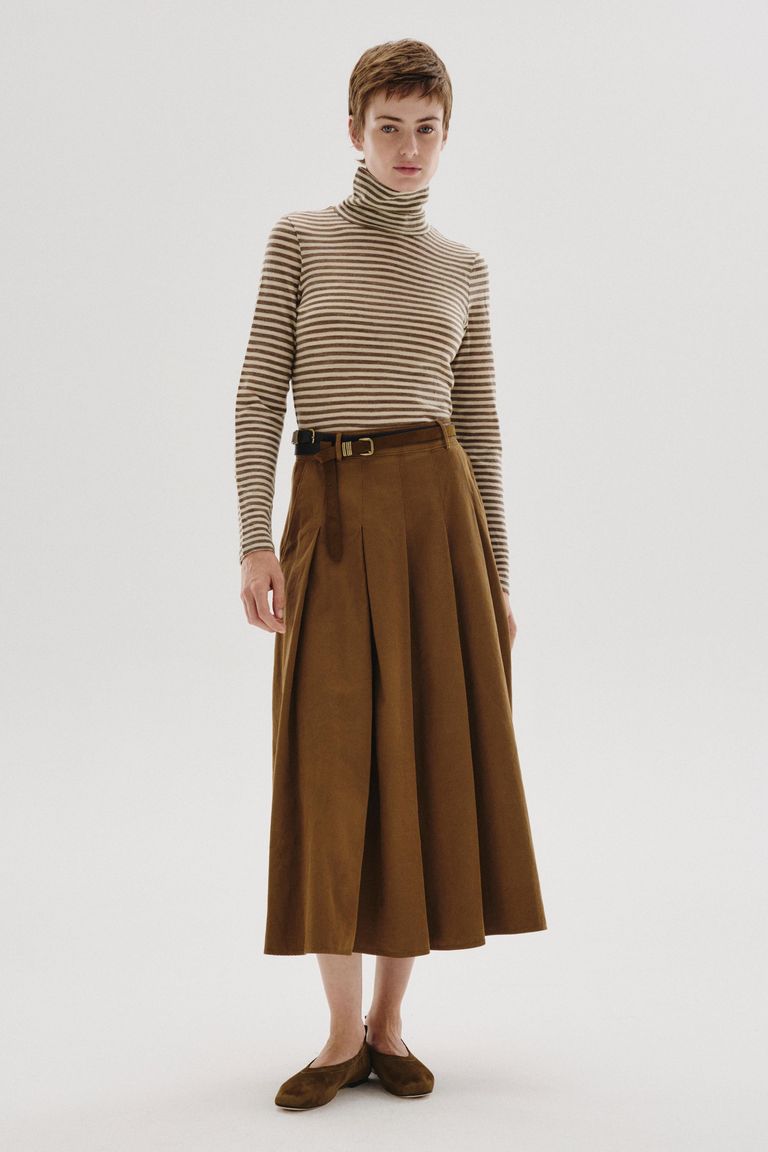 Jupe en flanelle de coton et laine