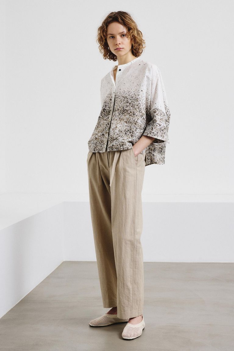 Printed poplin shirt