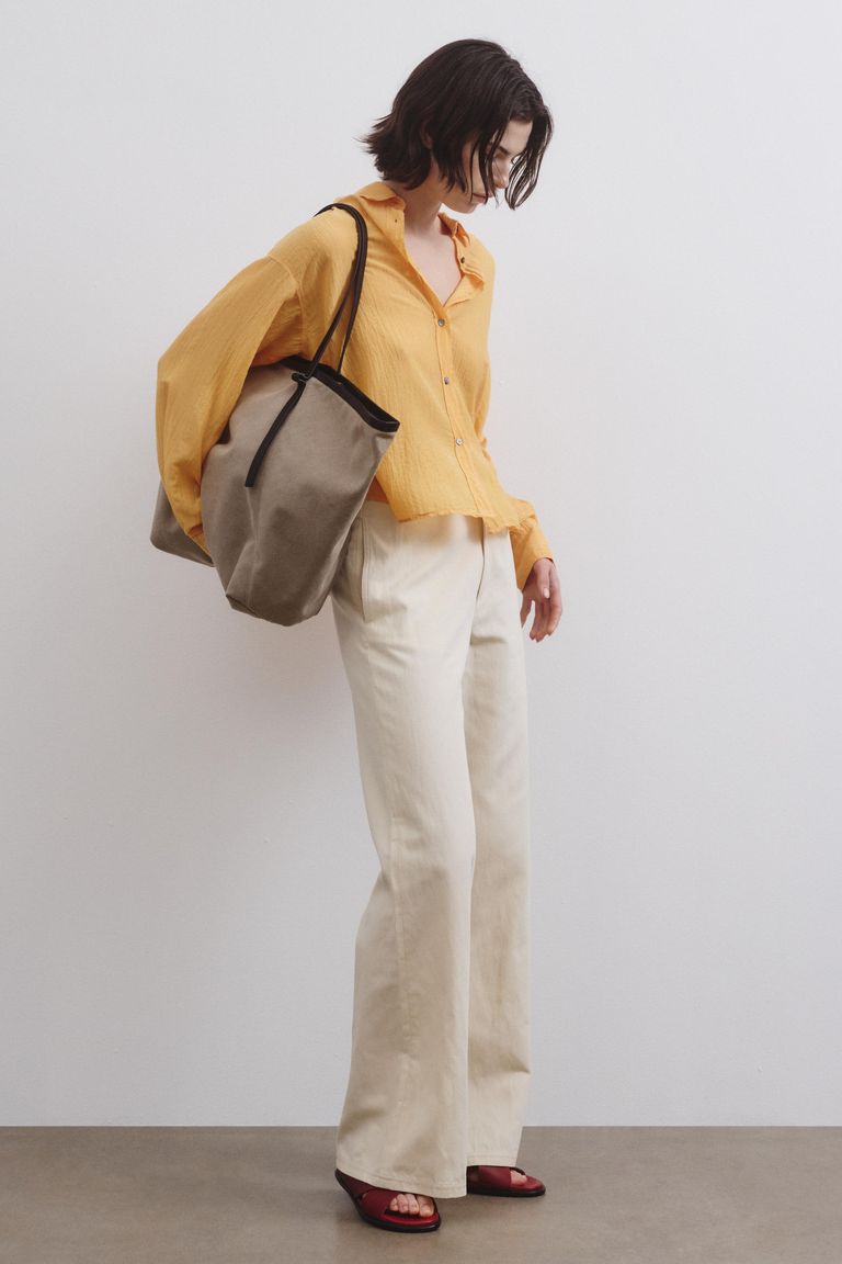 Chemise en voile froissé de coton et soie