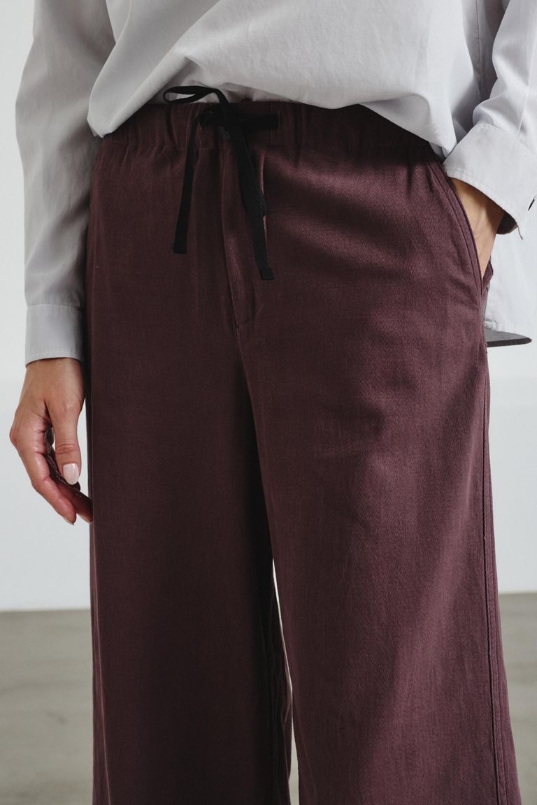 Wide-leg trousers in brushed drill