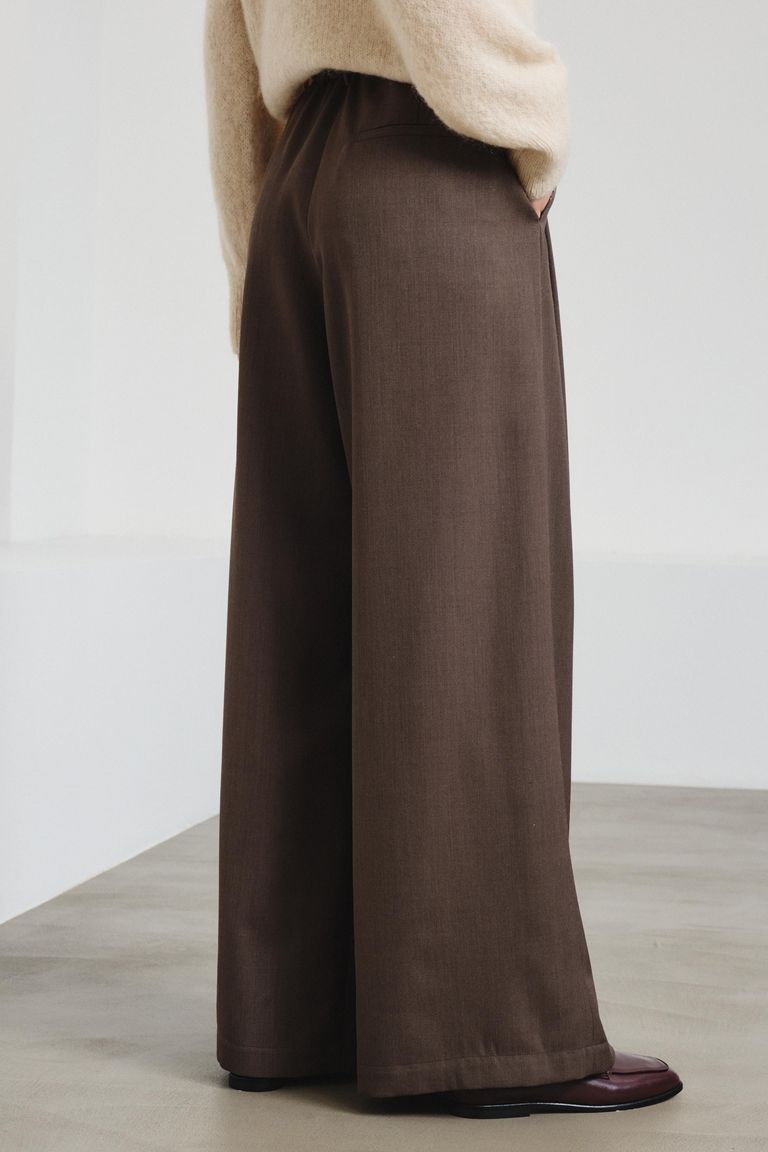 Wide-leg trousers in gabardine