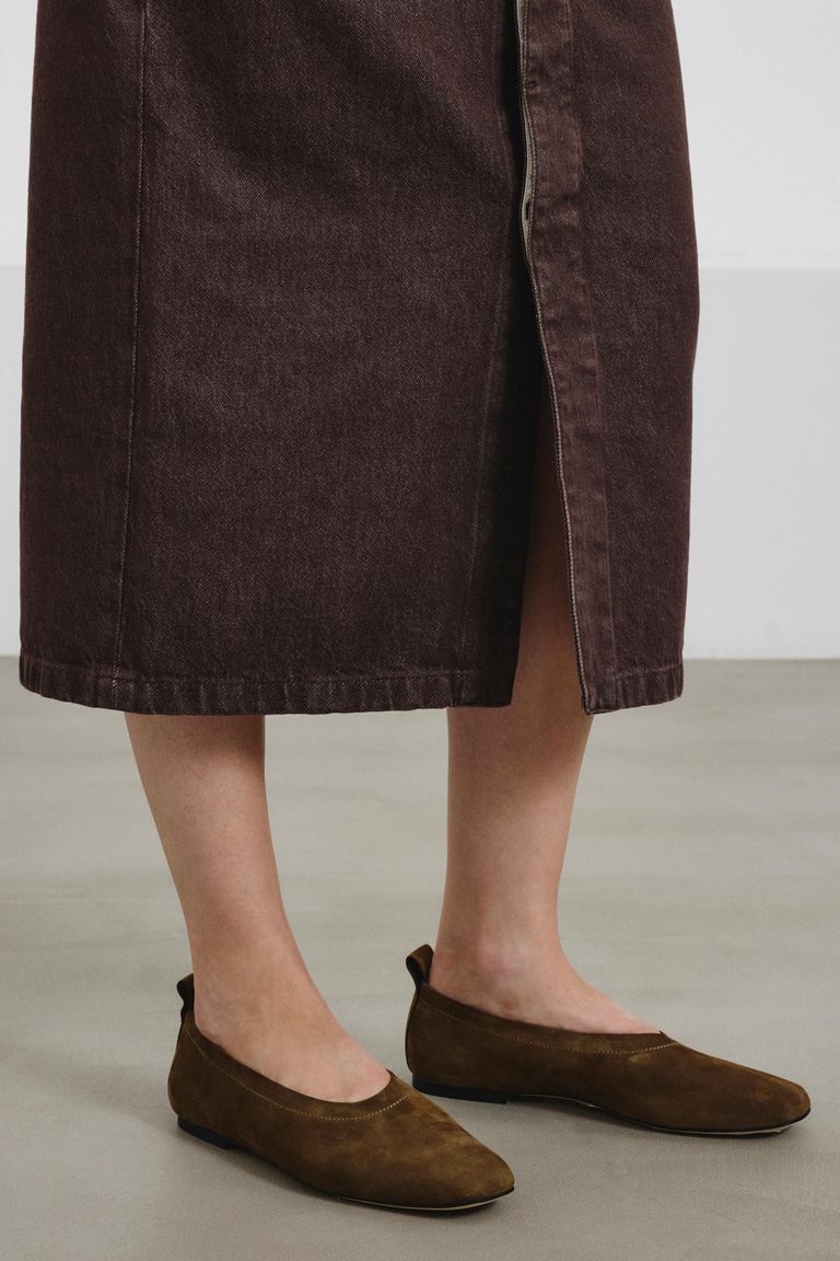Suede Ballet Flat wasabi