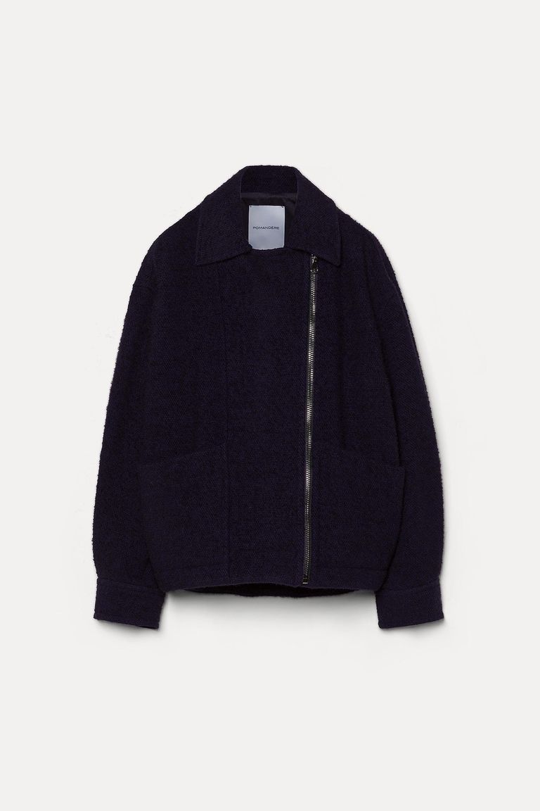 Two-tone bouclè peacoat