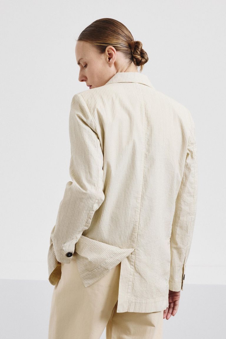 Pinstripe cotton gabardine jacket