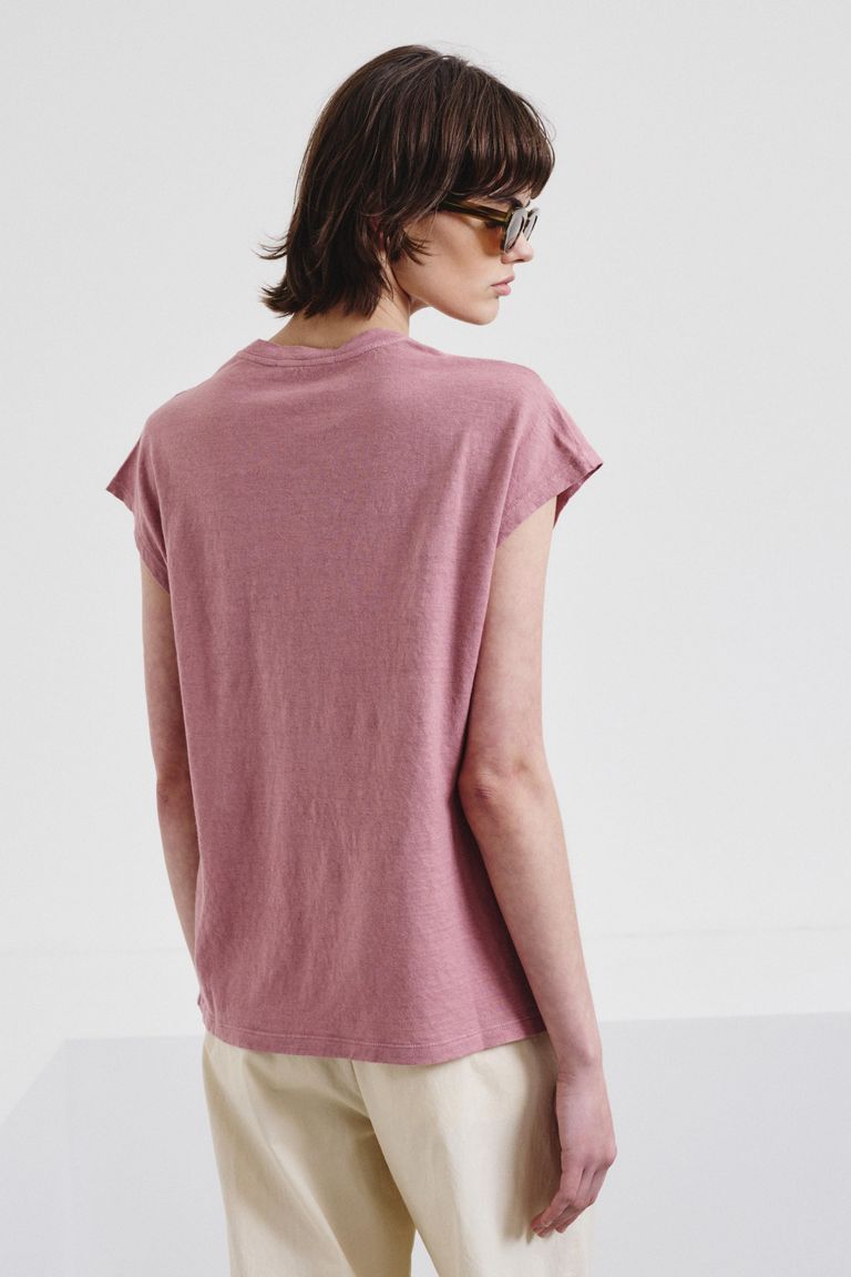 Linen and cotton jersey top