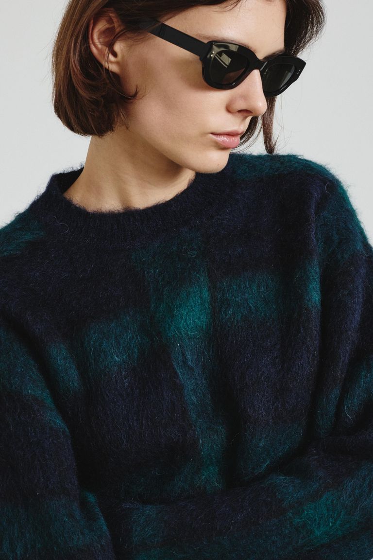 Jacquard crew neck in mohair
