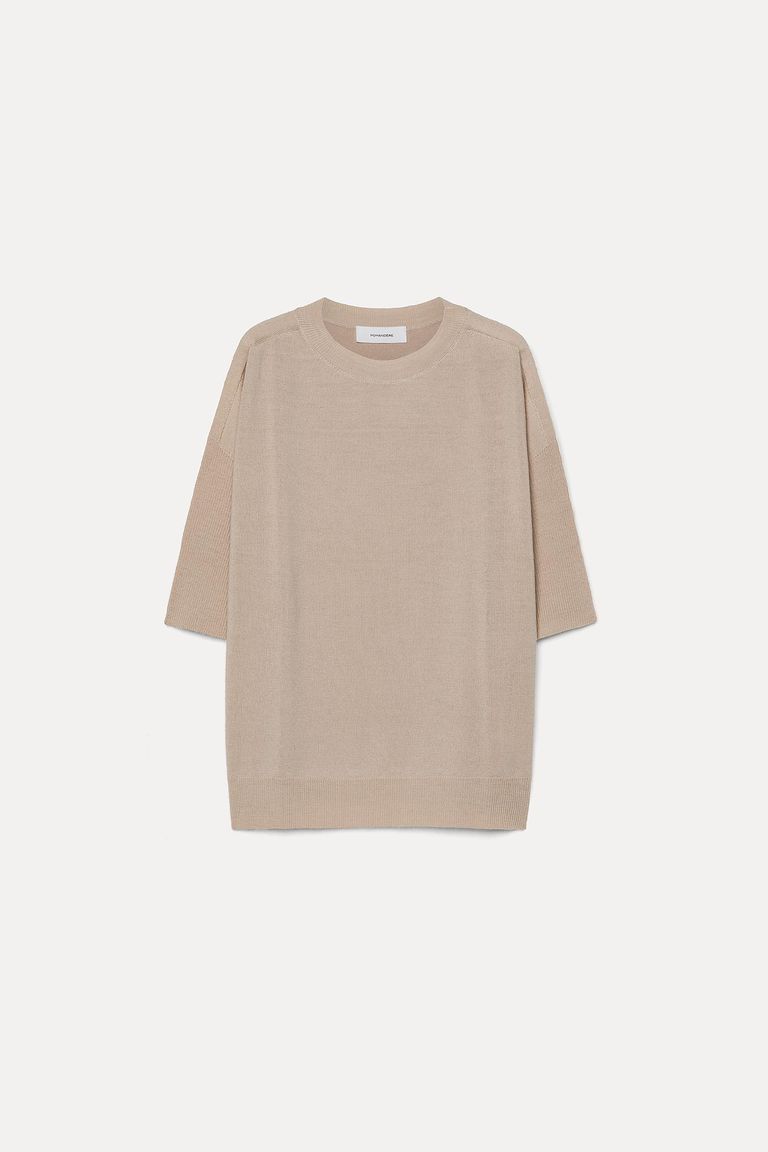 T-shirt in maglia di lana rasata