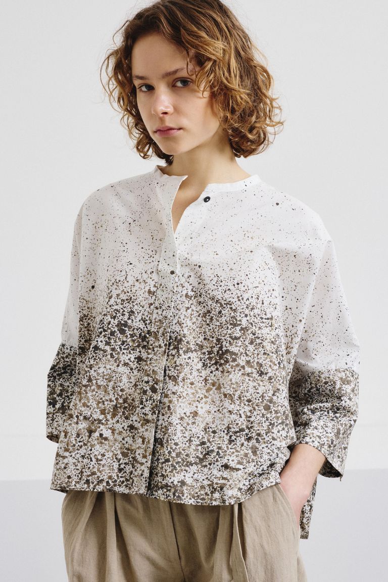 Printed poplin shirt