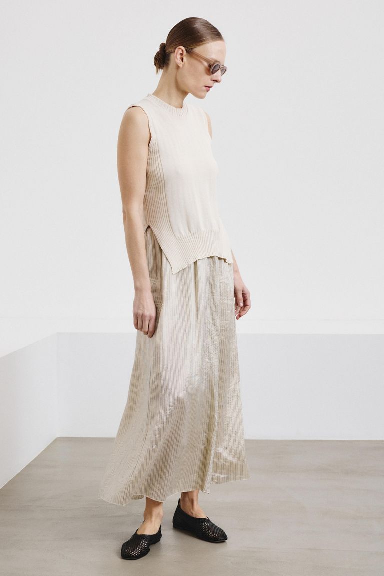 Gonna in shantung rigato