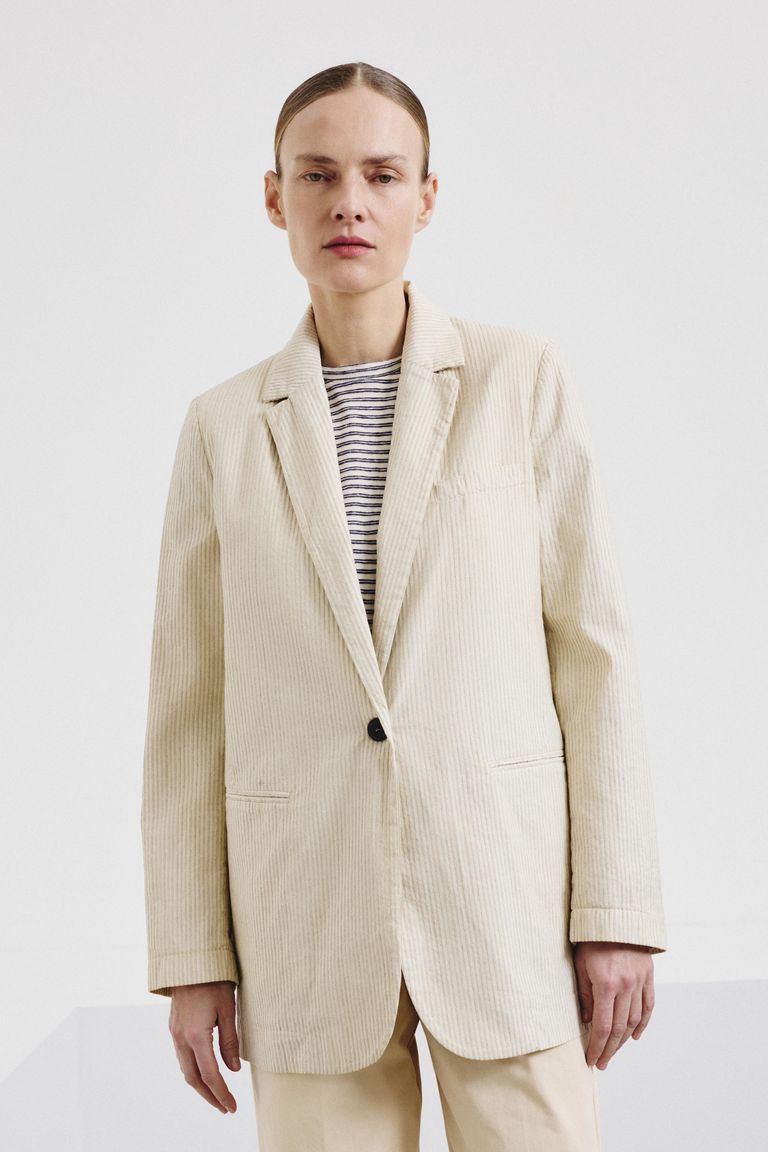 Pinstripe cotton gabardine jacket