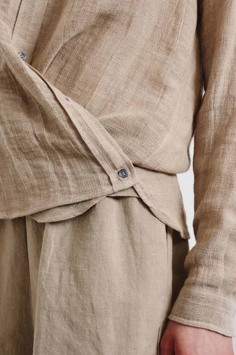 Linen and cotton gauze shirt