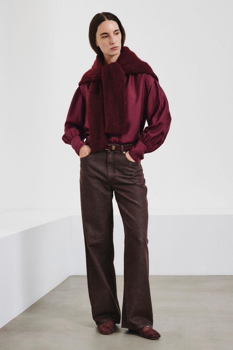 Relaxed-fit 5-pocket trousers in washed cotton-lyocell bull
