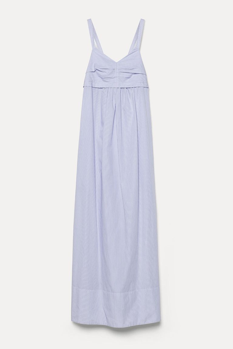 Abito in popeline rigato