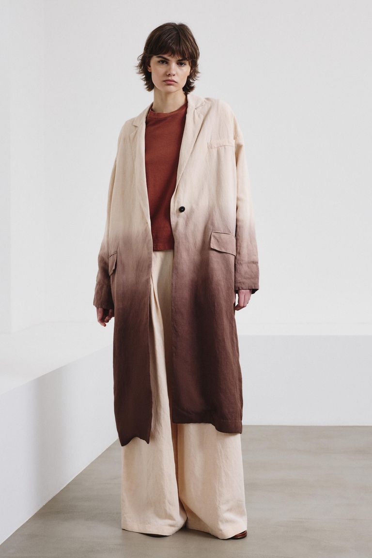 Dégradé slub canvas coat